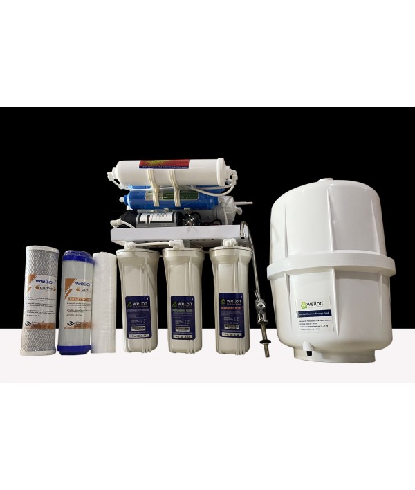 Wellon 15 LPH Standard 7 stages RO system with TDS Controller & 15 Liters Pressure Storage Water Tank